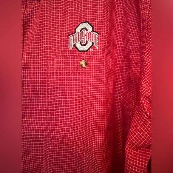 Ohio State Buckeyes Men’s Embroidered Button Down Plaid Long Sleeve Shirt  XL - Picture 2 of 12